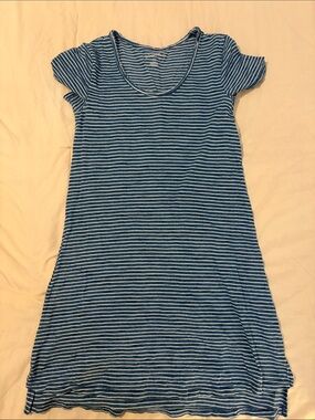 Universal Thread Blue and White Striped Tee Dress